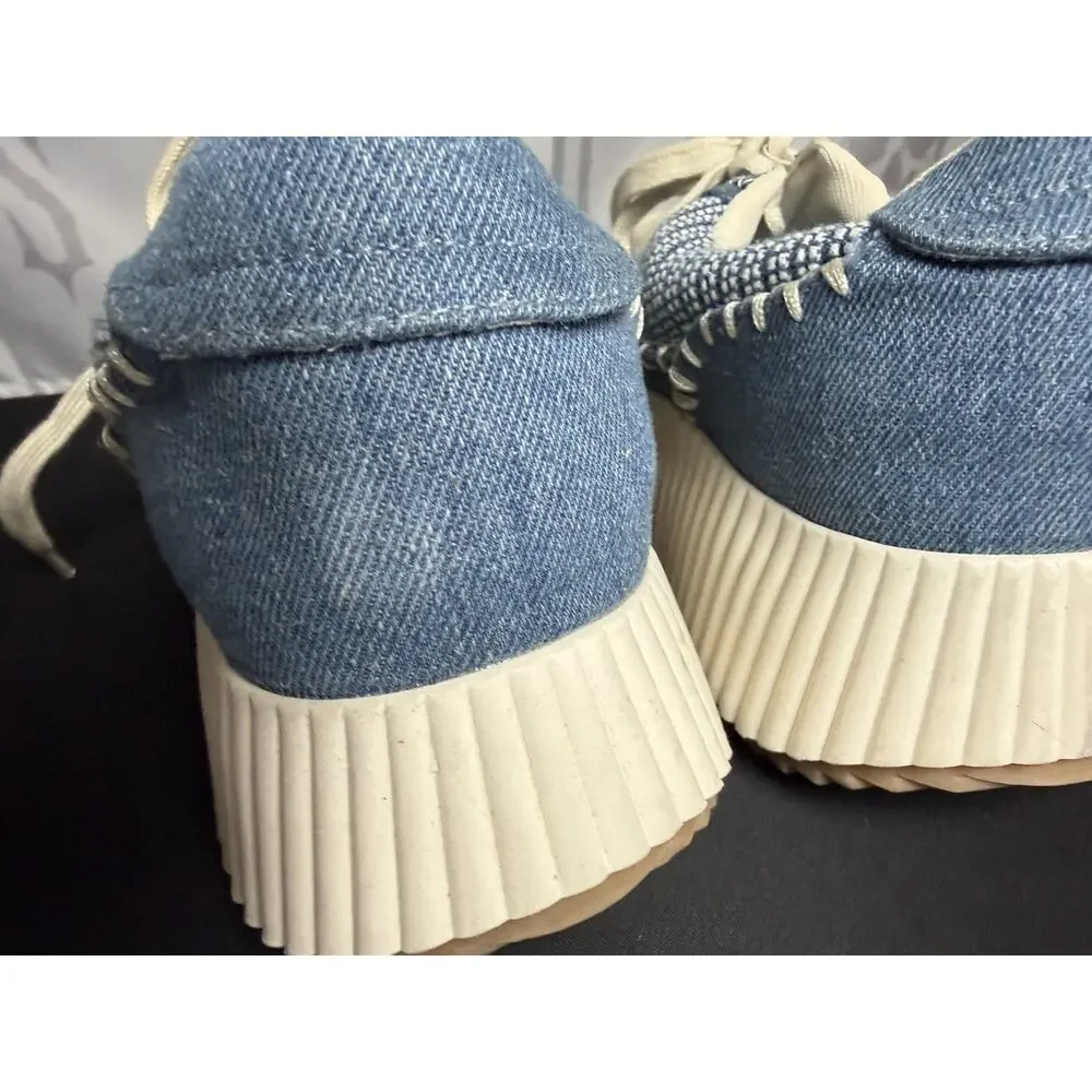 Dolce Vita Dolan Platform Sneakers Blue Denim Knit Colorway Women’s 11 MRSP $150